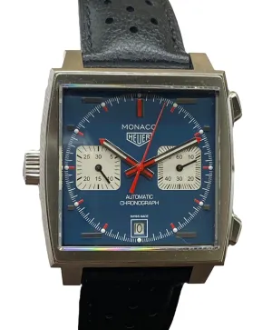 TAG Heuer Monaco Caliber 11 Chronograph Steve McQueen CAW211P Blue Dial Automatic Men's Watch