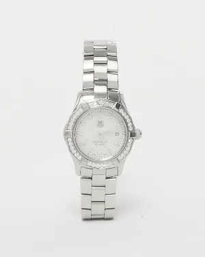 Tag Heuer White Mother Of Pearl Dial & Diamond Aqua Racer 27MM Watch