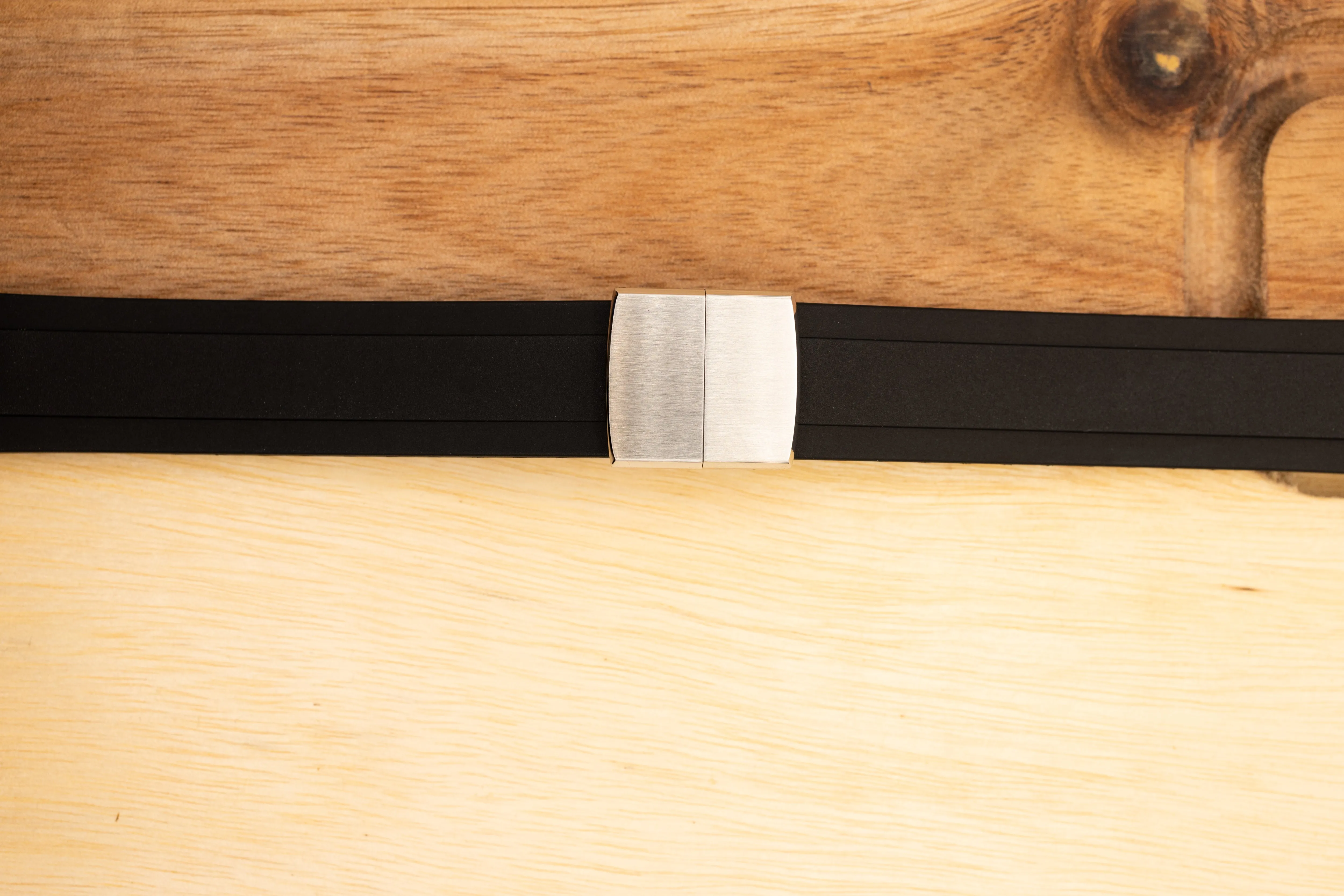 The Essentials Premium Cut To Size FKM Rubber Two Piece Watch Strap Black