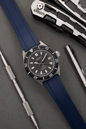 The Essentials Premium Cut To Size FKM Rubber Two Piece Watch Strap Navy Blue