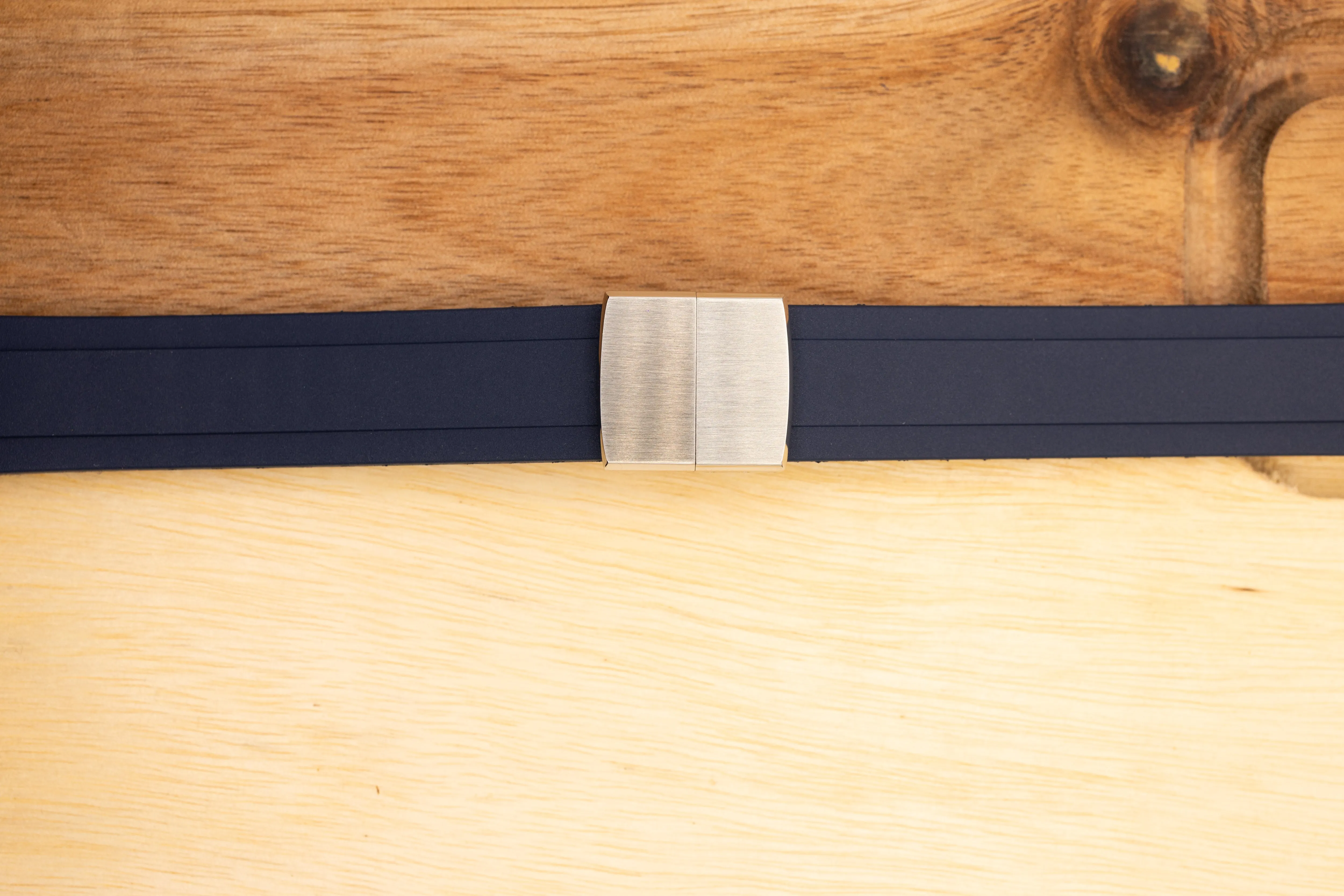 The Essentials Premium Cut To Size FKM Rubber Two Piece Watch Strap Navy Blue