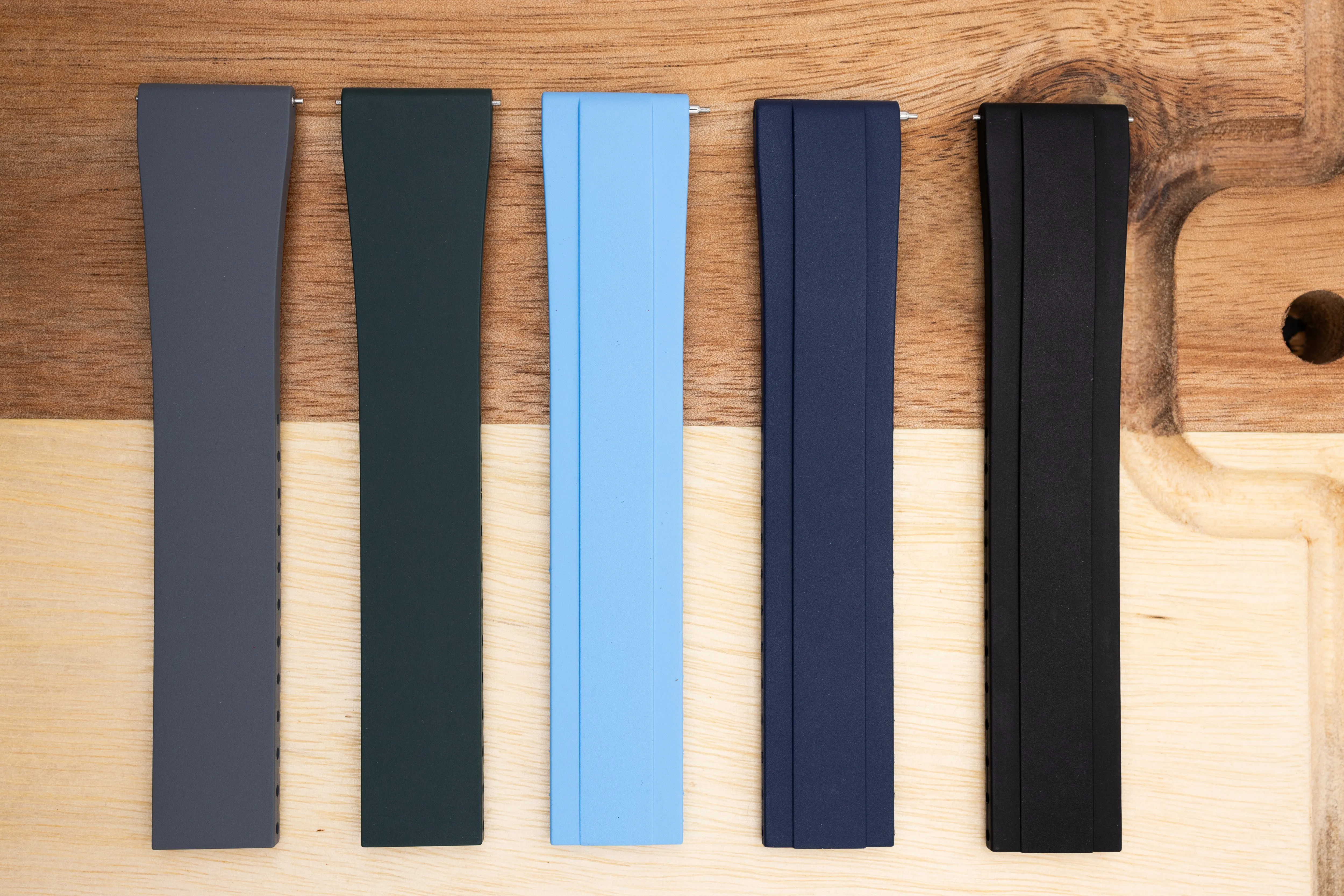 The Essentials Premium Cut To Size FKM Rubber Two Piece Watch Strap Navy Blue