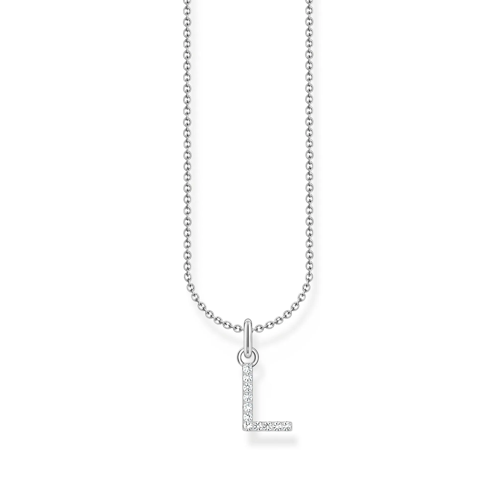 THOMAS SABO Necklace with letter pendant L and white zirconia - silver