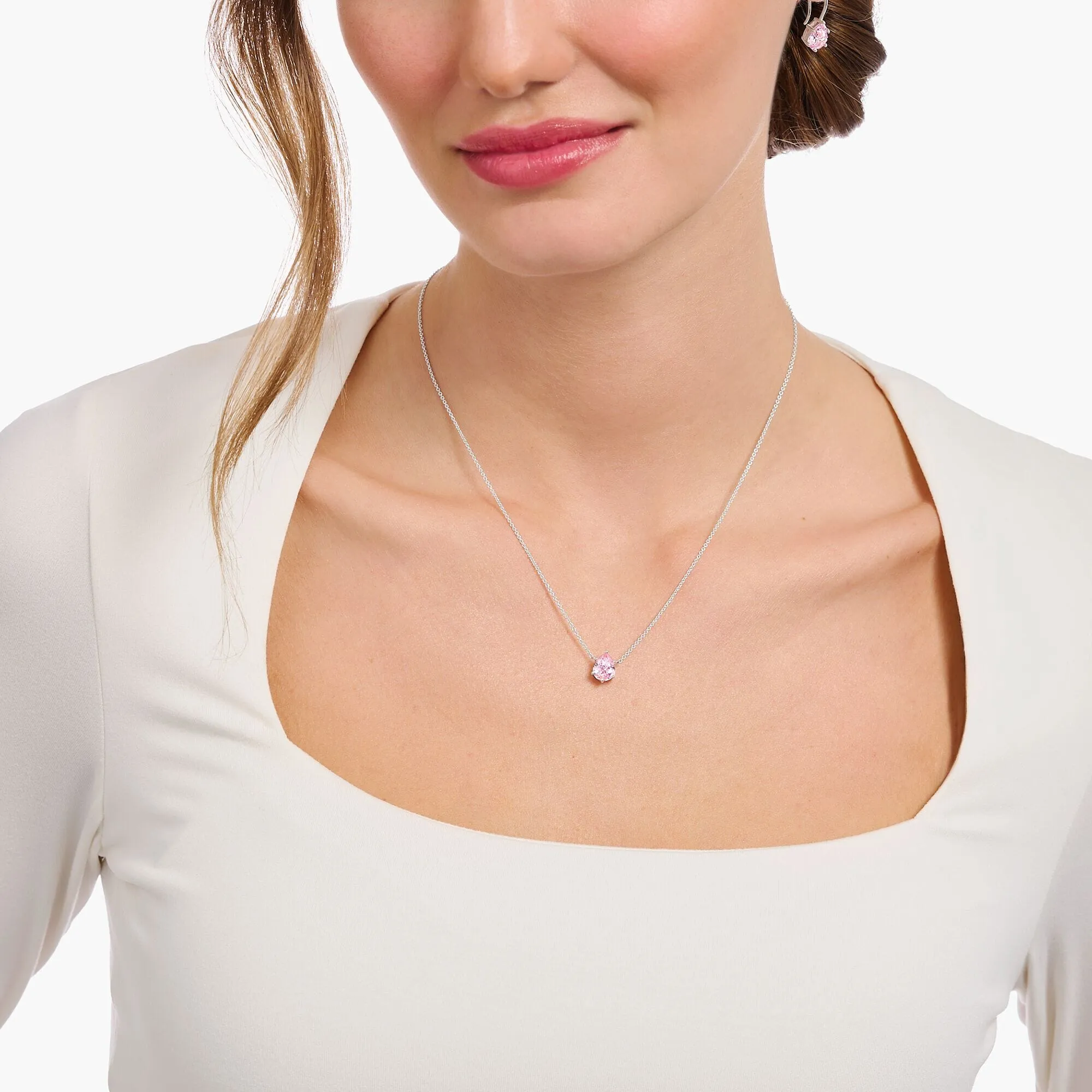 THOMAS SABO Necklace with pink drop-shaped pendant