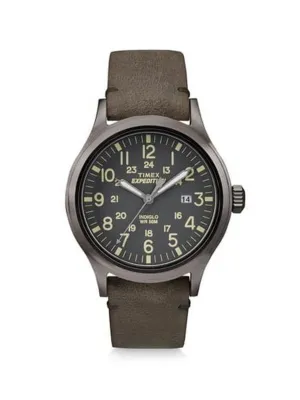 Timex Expedition Scout Brown Leather Gray Dial Movement TW4B01700 40mm