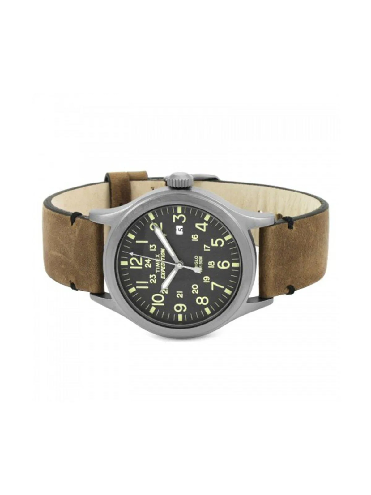 Timex Expedition Scout Brown Leather Gray Dial Movement TW4B01700 40mm