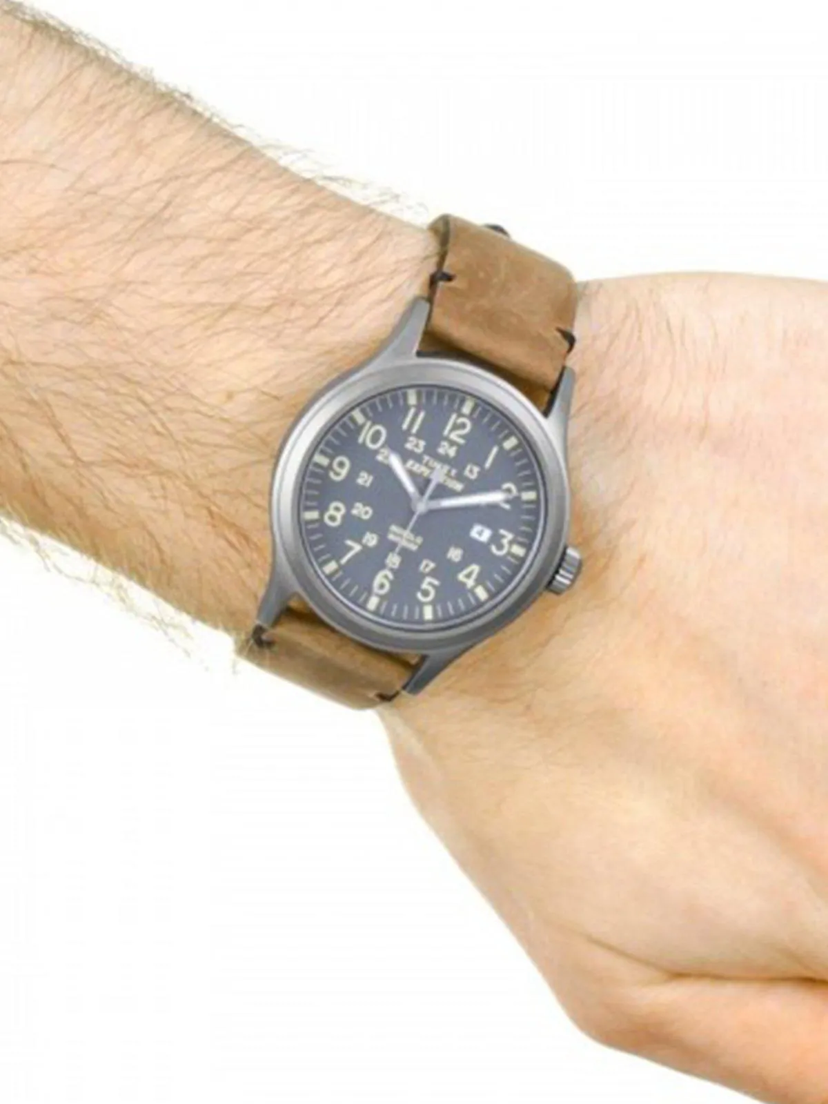 Timex Expedition Scout Brown Leather Gray Dial Movement TW4B01700 40mm