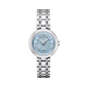Tissot Bellissima Ladies Stainless Steel Blue Mother of Pearl Dial Watch