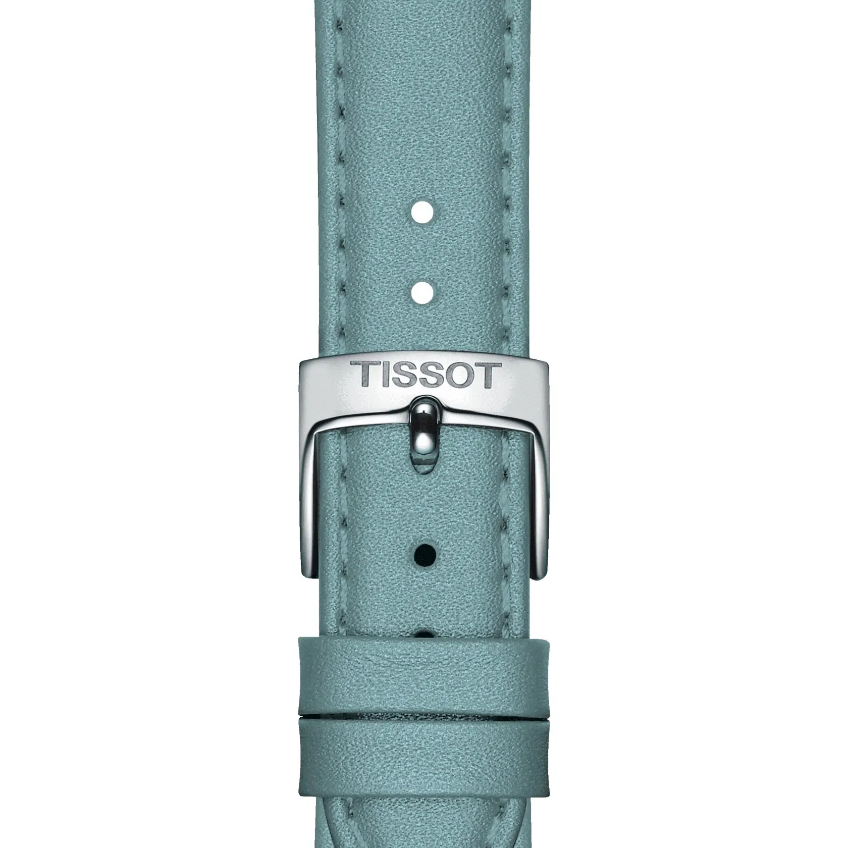 Tissot Carson Premium Lady Moonphase Stainless Steel Light Blue Dial and Leather Strap Watch