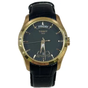 Tissot Couturier Automatic Black Dial Watch - Black Leather Band