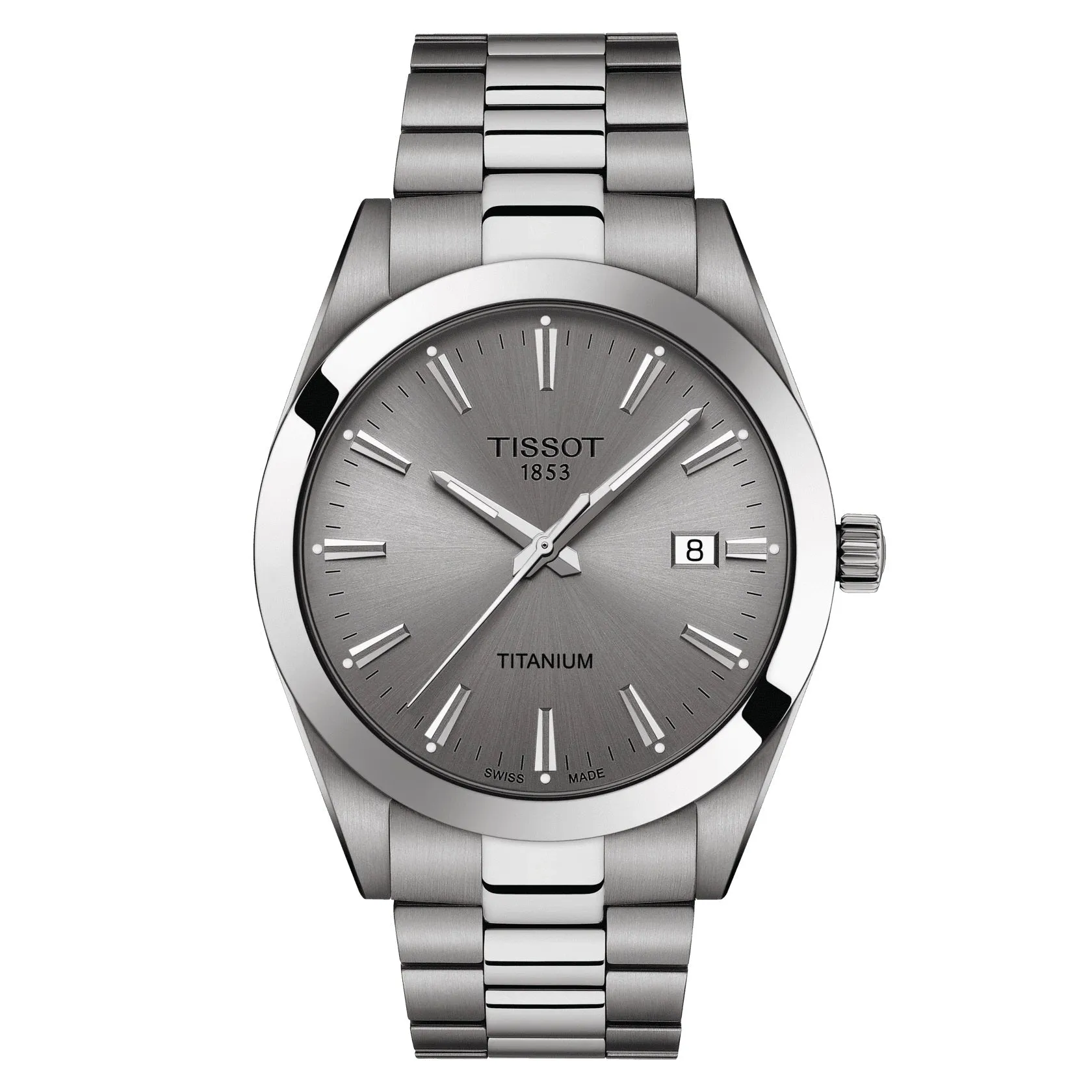 Tissot Gentleman Titanium Silver Tone Gray Dial Watch
