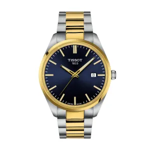 Tissot PR 100 Mens Two Tone Stainless Steel Blue Dial Watch