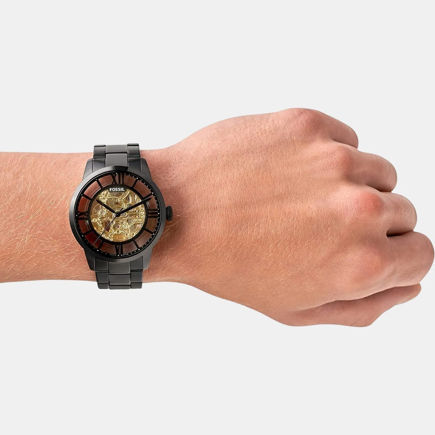 Townsman Men Automatic Black Dial Analog Stainless Steel Watch ME3197
