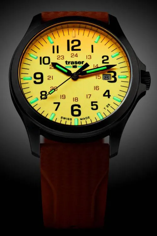 Traser P67 Officer Pro with Orange Super-Luminova Glowing Dial plus Tritium Watch 107423
