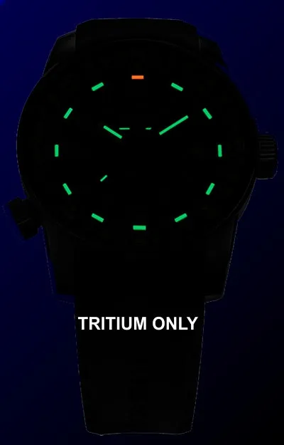 traser® P68 Pathfinder Automatic Tritium Watch, Black Dial, Rubber Dive Strap, 109741