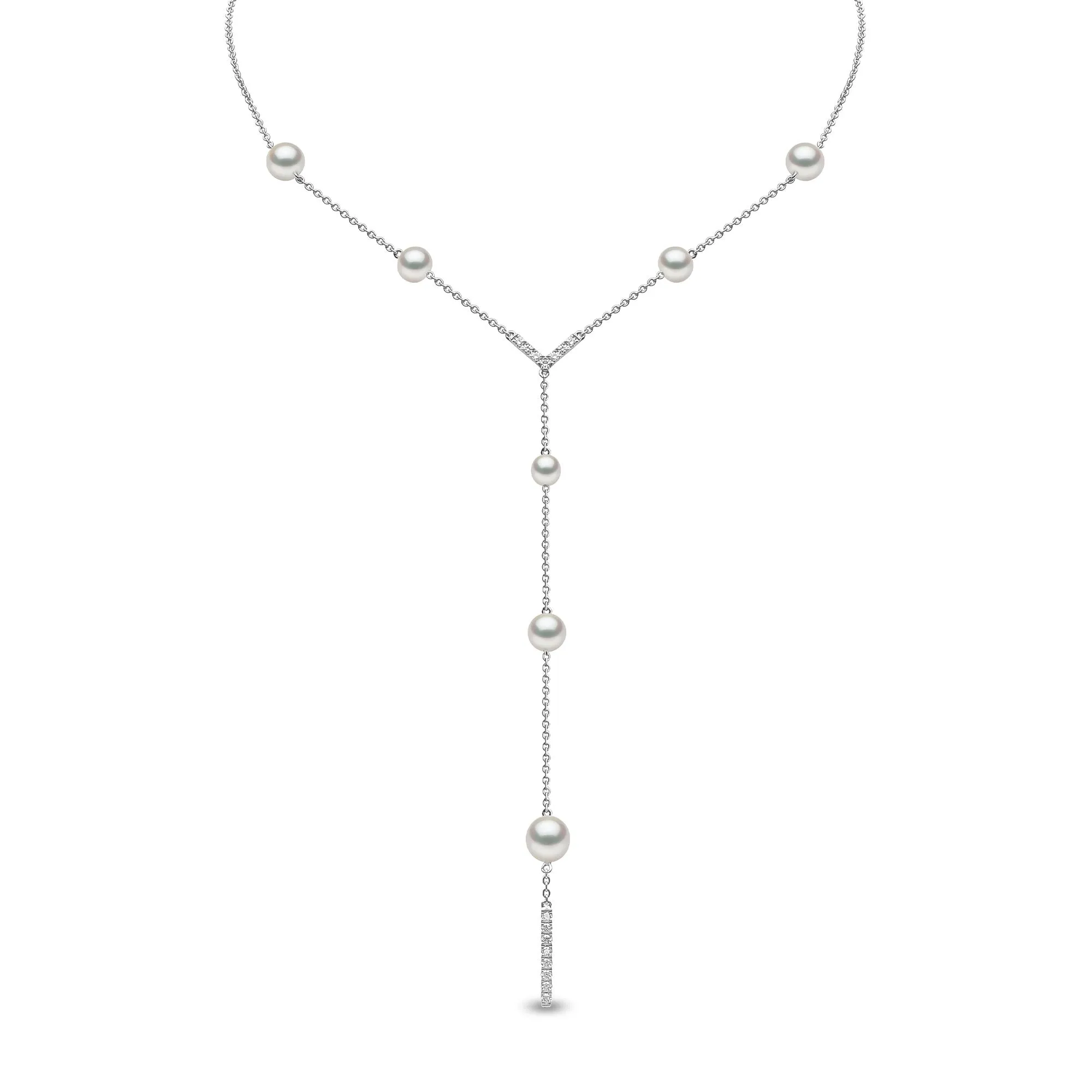 Trend Freshwater Pearl and Diamond 18ct Gold Necklace