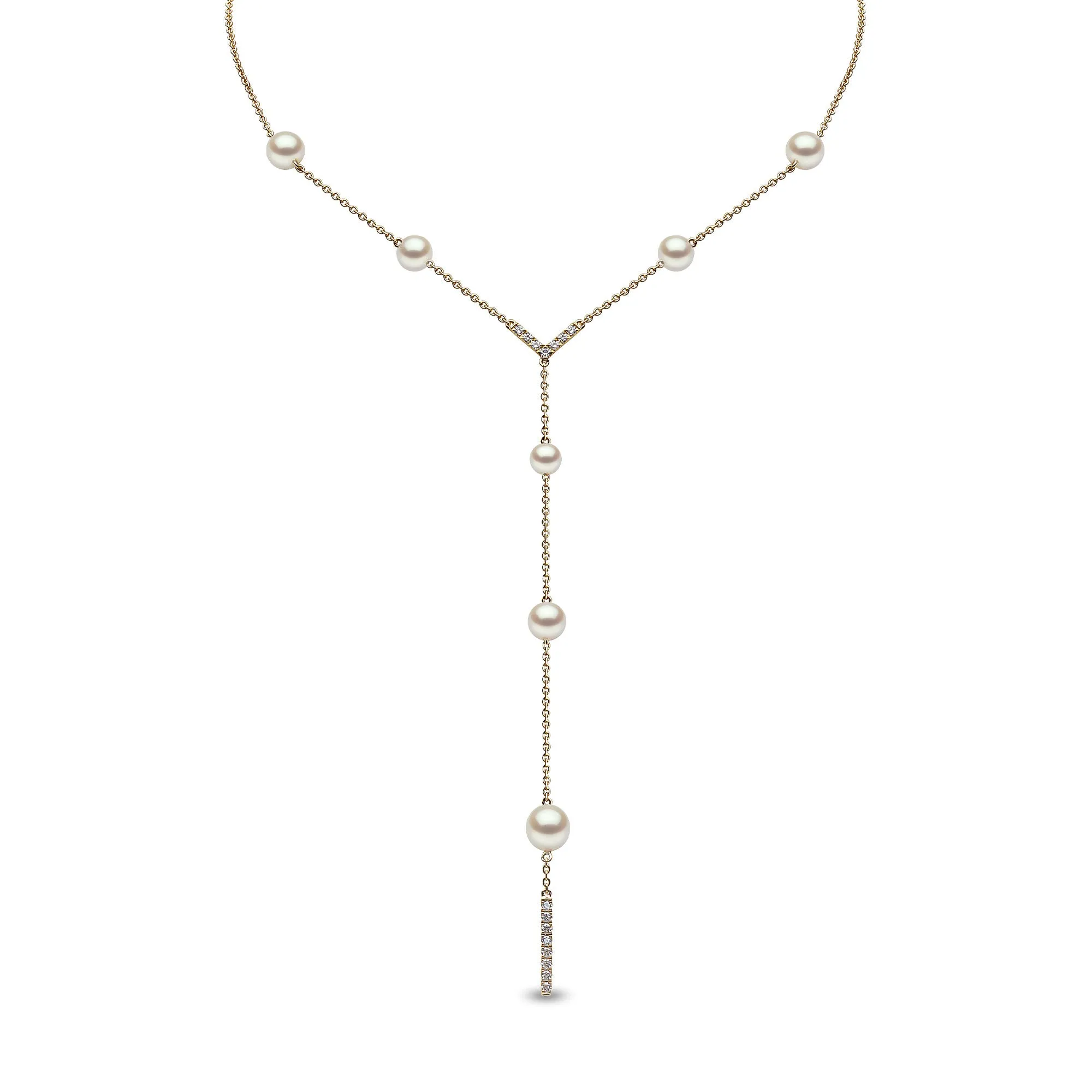 Trend Freshwater Pearl and Diamond 18ct Gold Necklace