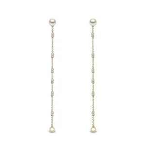 Trend Freshwater Pearl and Diamond Earrings in 18ct Gold