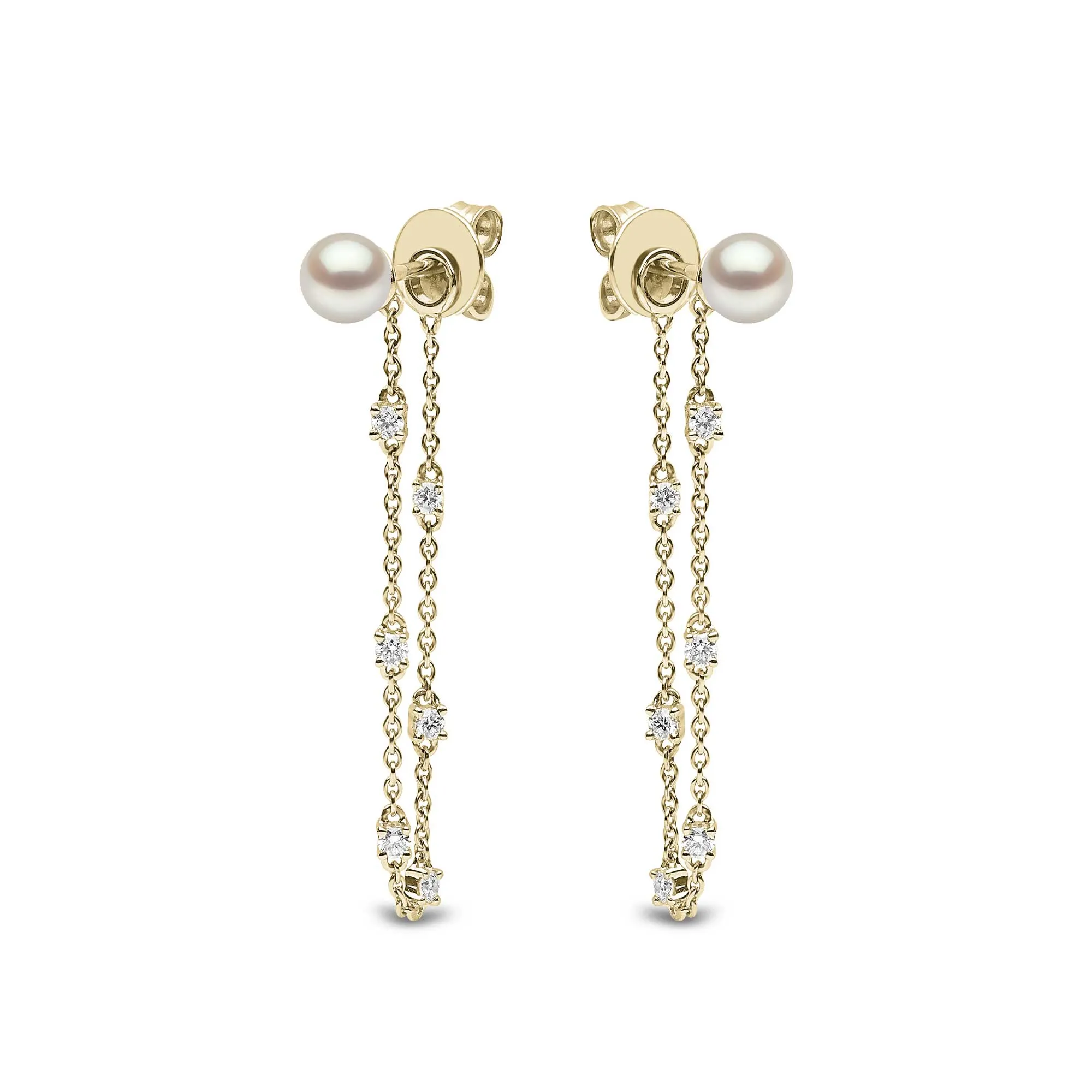 Trend Freshwater Pearl and Diamond Earrings in 18ct Gold