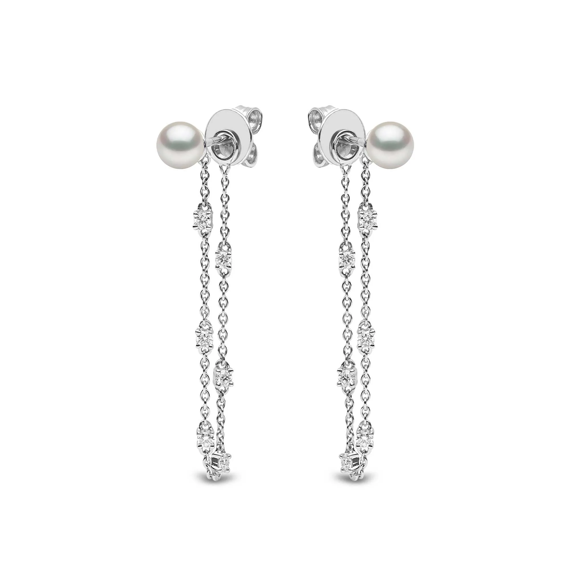 Trend Freshwater Pearl and Diamond Earrings in 18ct Gold