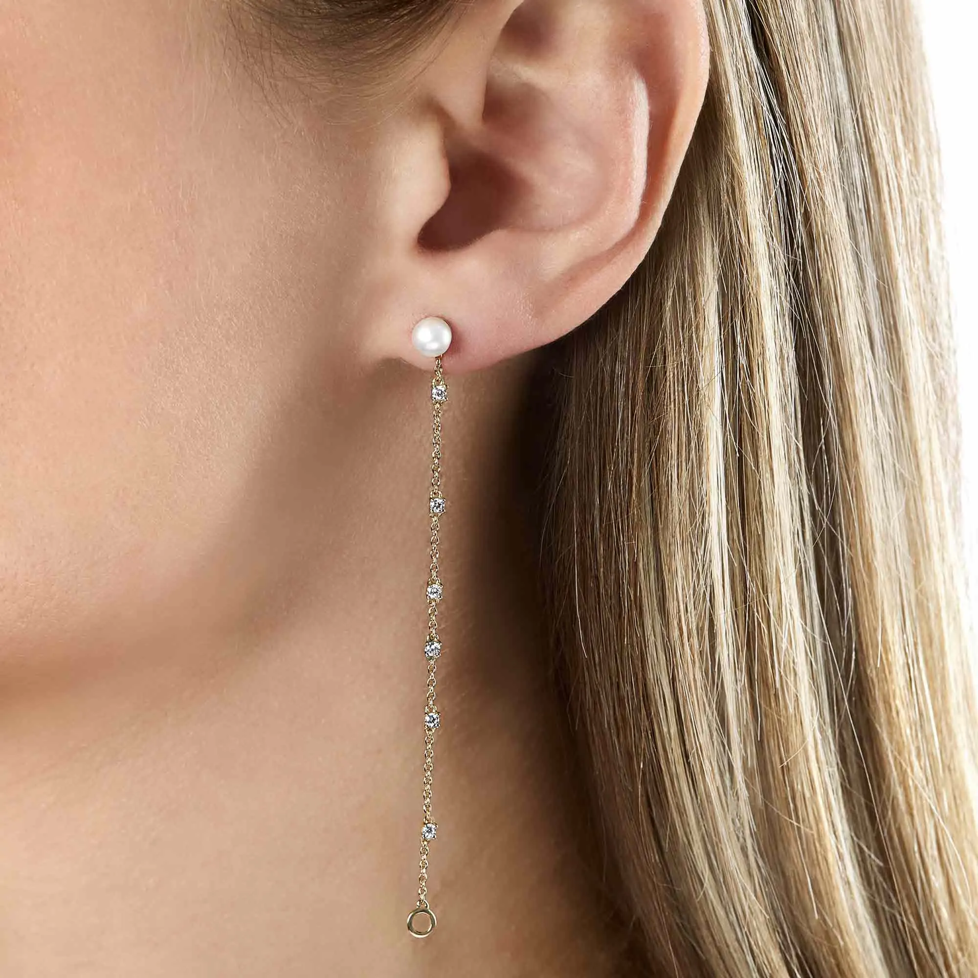 Trend Freshwater Pearl and Diamond Earrings in 18ct Gold