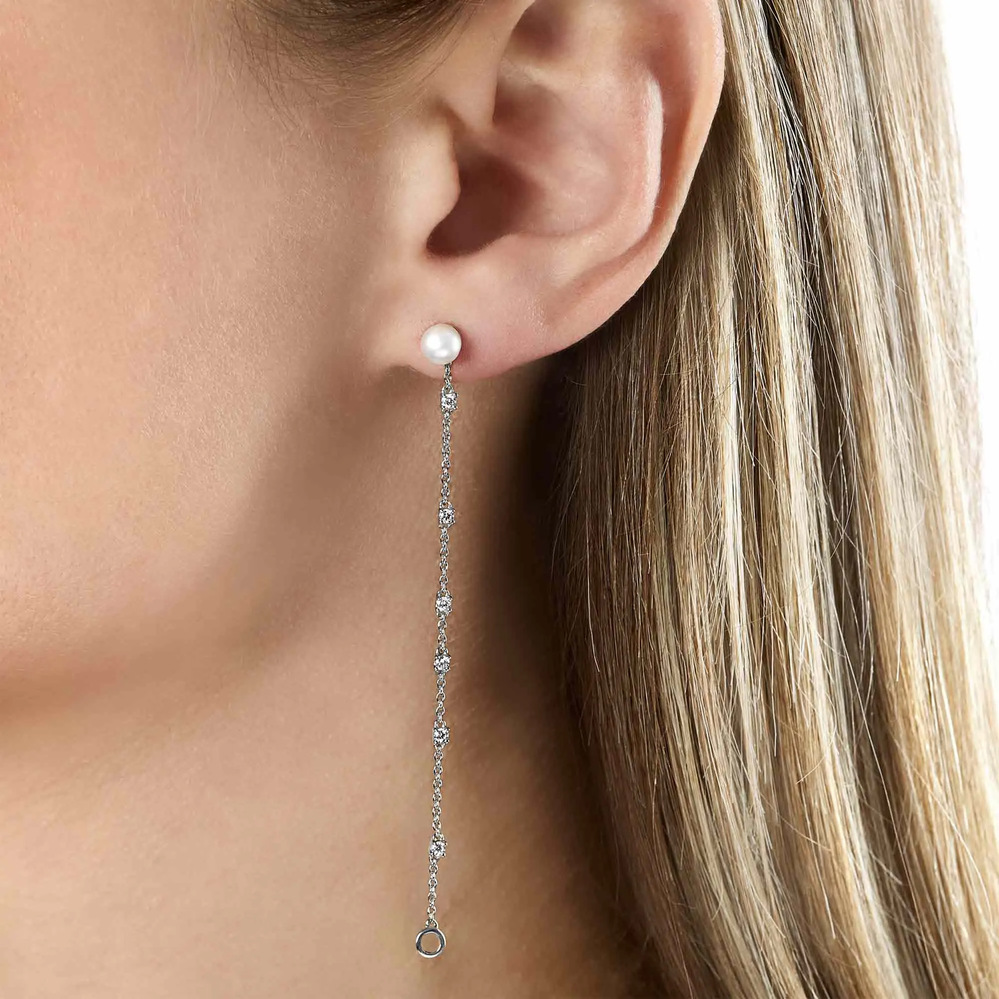 Trend Freshwater Pearl and Diamond Earrings in 18ct Gold
