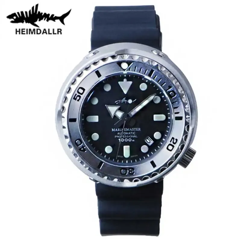 Tuna Men'S Diving Watch 1000M Water Resistance Golden Plated Black PVD Coated Case NH35A Automatic Movement Dive Watch