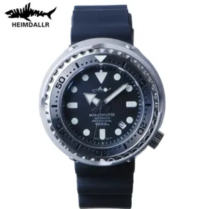 Tuna Men'S Diving Watch 1000M Water Resistance Golden Plated Black PVD Coated Case NH35A Automatic Movement Dive Watch