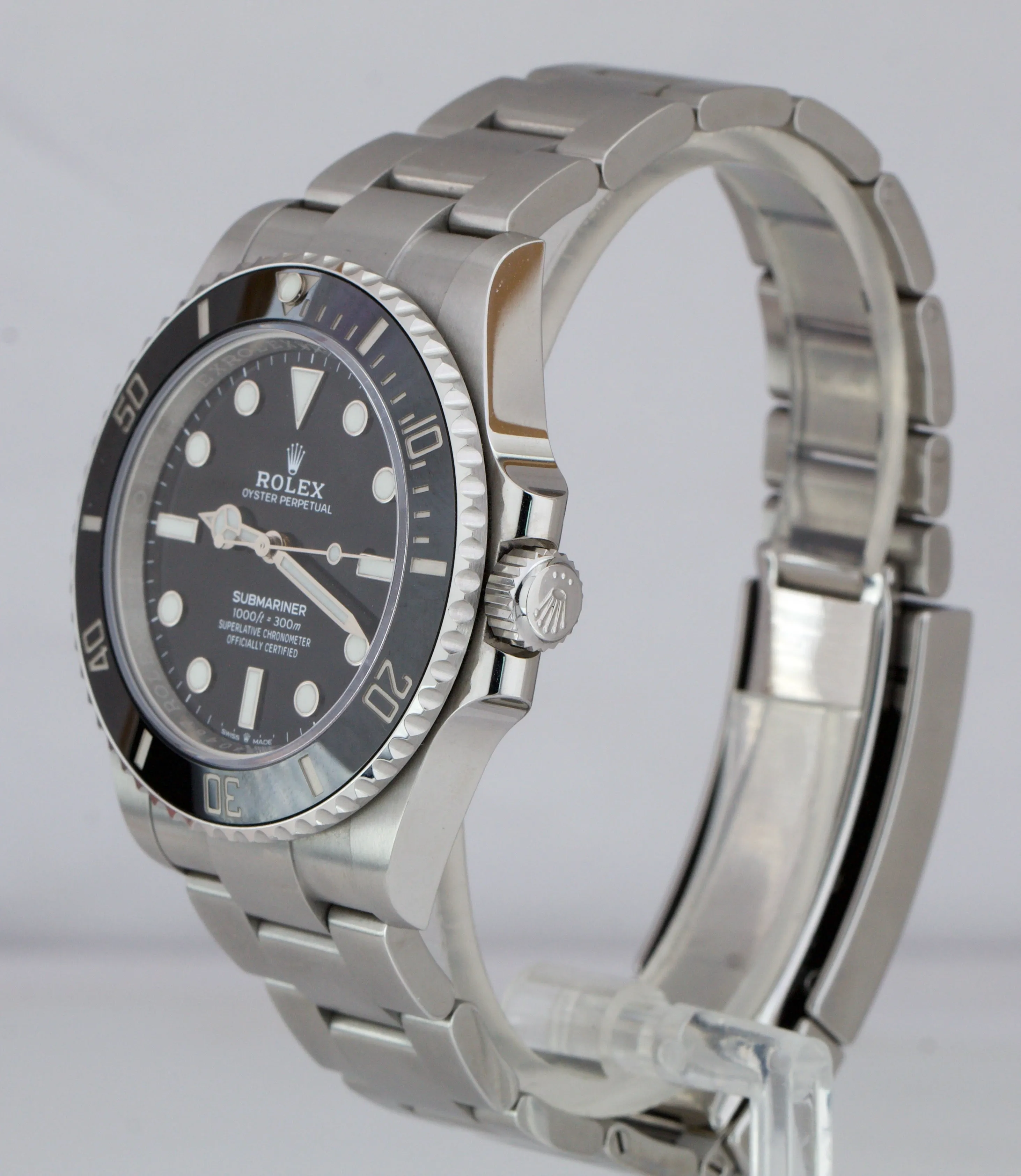 UNPOLISHED 2021 Rolex Submariner 41mm No-Date Black Ceramic Watch 124060 LN