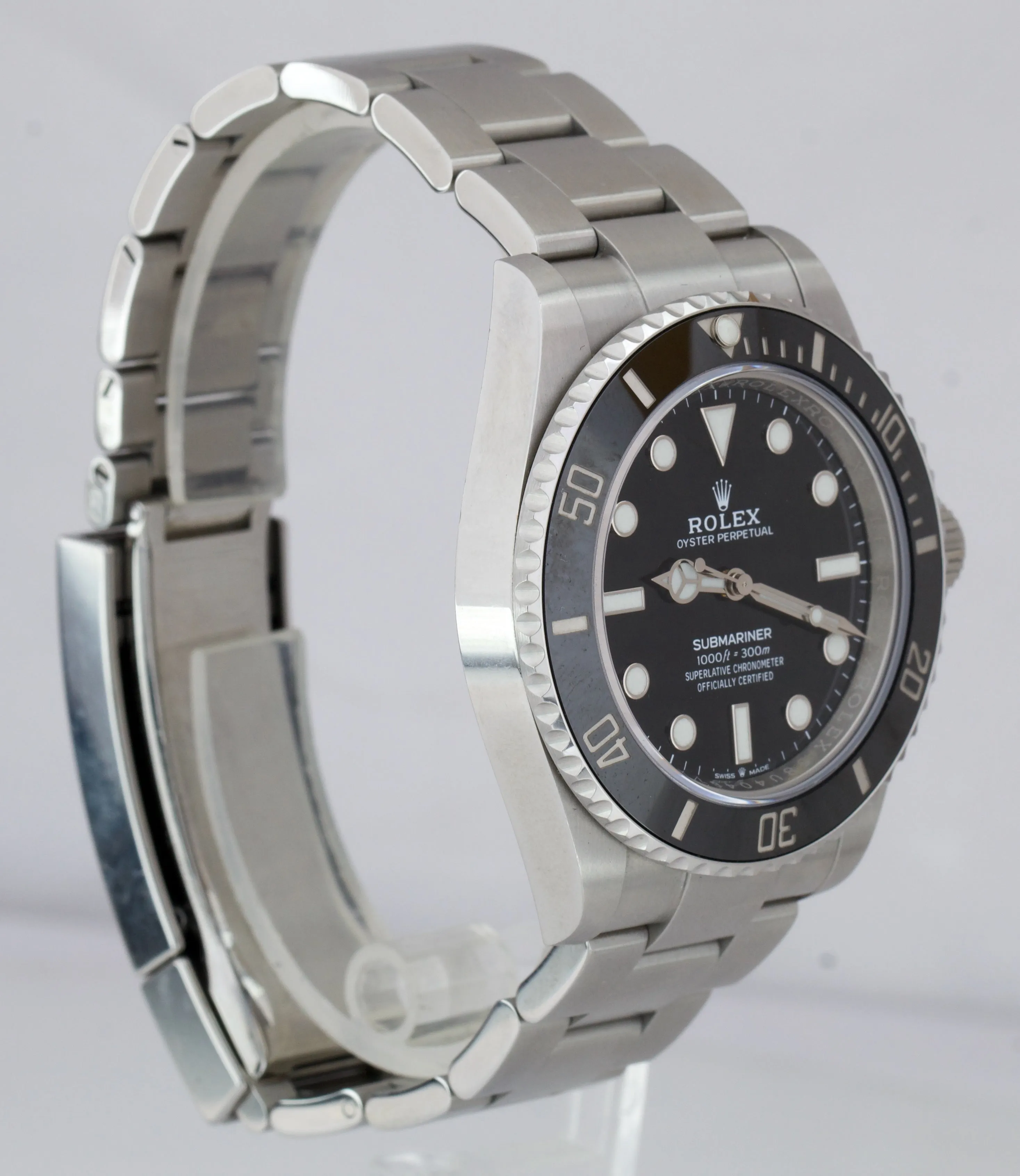 UNPOLISHED 2021 Rolex Submariner 41mm No-Date Black Ceramic Watch 124060 LN