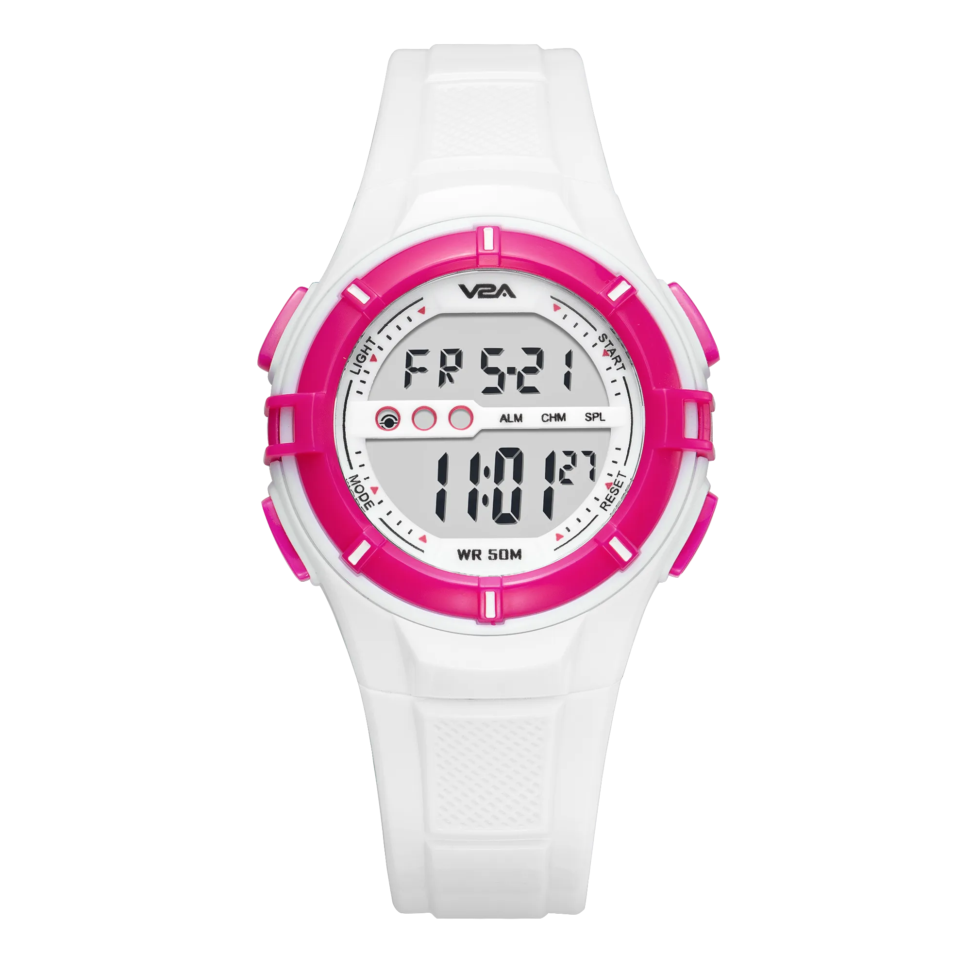V2A Digital 5ATM Waterproof Kids White Sports Watch for Girls