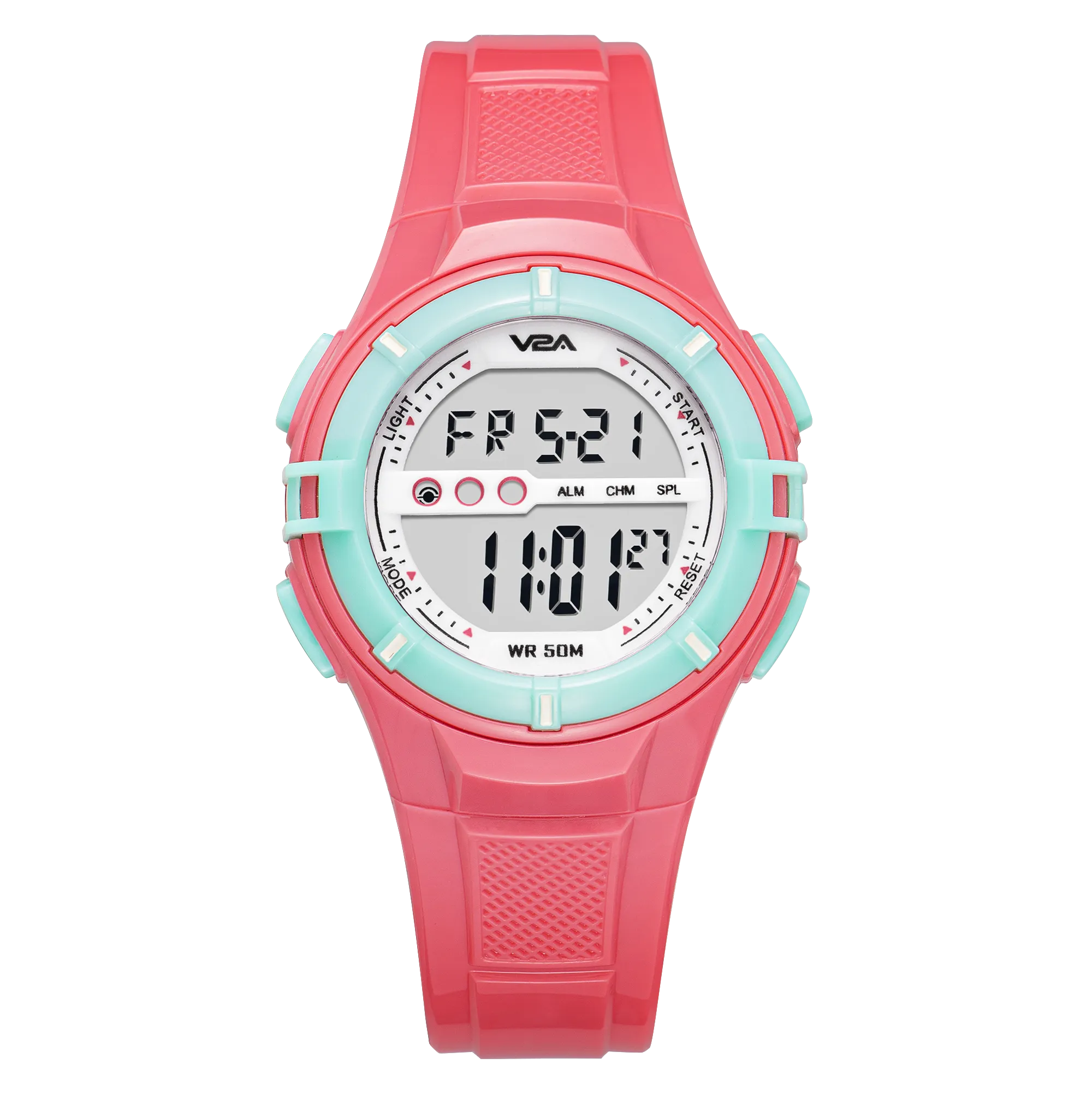 V2A Digital 5ATM Waterproof Kids White Sports Watch for Girls