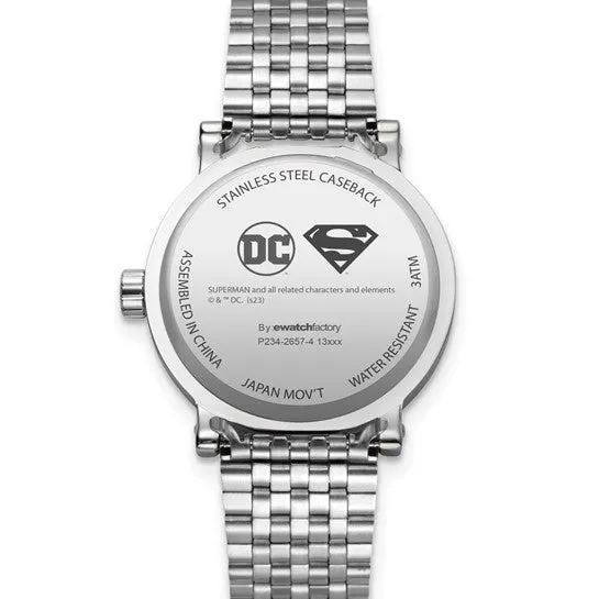 Warner Brothers Men's Superman Logo Silver Tone Watch