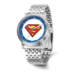 Warner Brothers Men's Superman Logo Silver Tone Watch