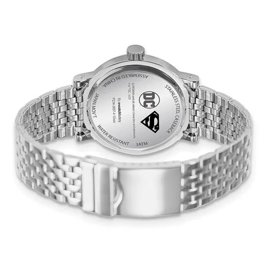 Warner Brothers Men's Superman Logo Silver Tone Watch