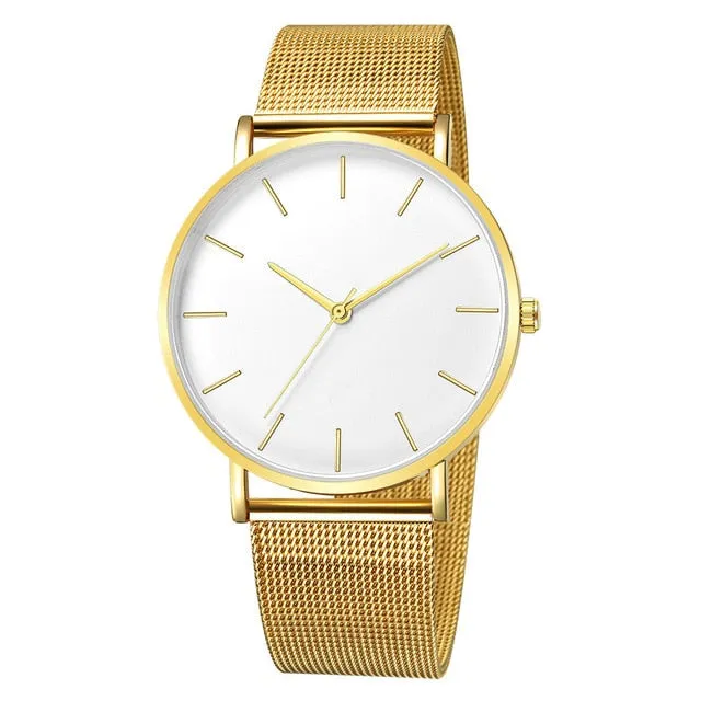 Watch Quartz Casual Simple Luxury/Steel Unisex Watches