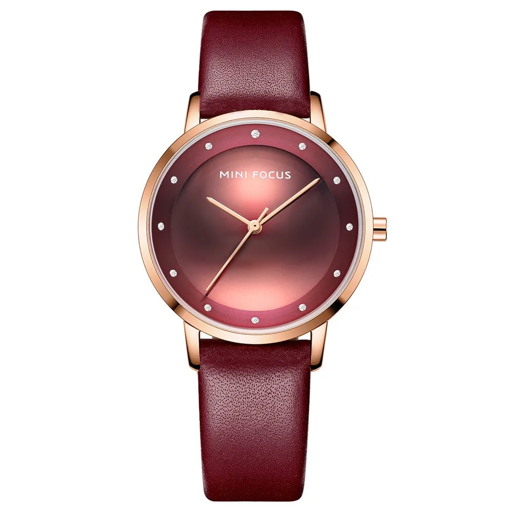 Waterproof calfskin strap for fashionable diamond-encrusted women's watches