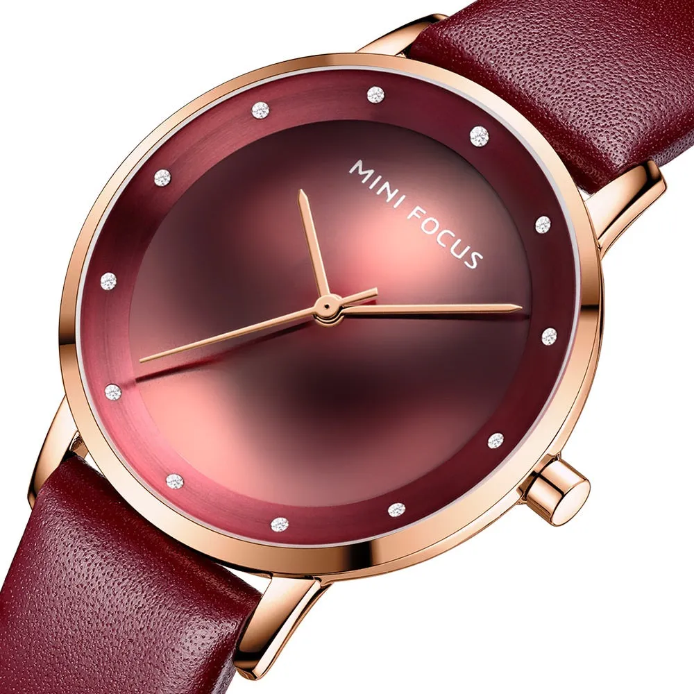 Waterproof calfskin strap for fashionable diamond-encrusted women's watches