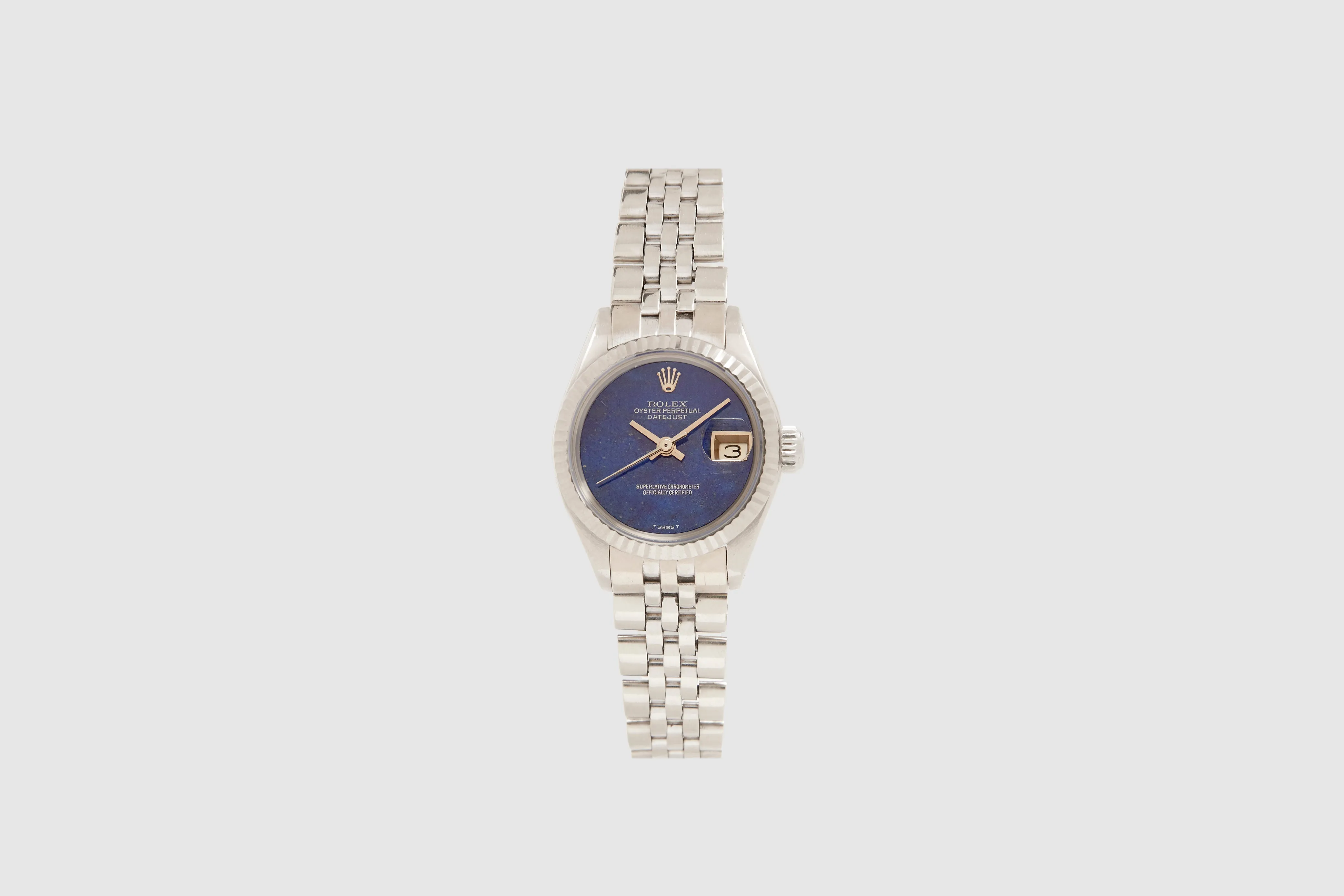 White Gold Ladies Rolex Oyster Perpetual Datejust Lapis Lazuli Dial 1974