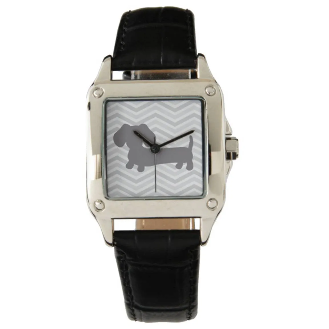 Wiener Dog Watch with Gray Chevrons
