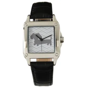 Wiener Dog Watch with Gray Chevrons