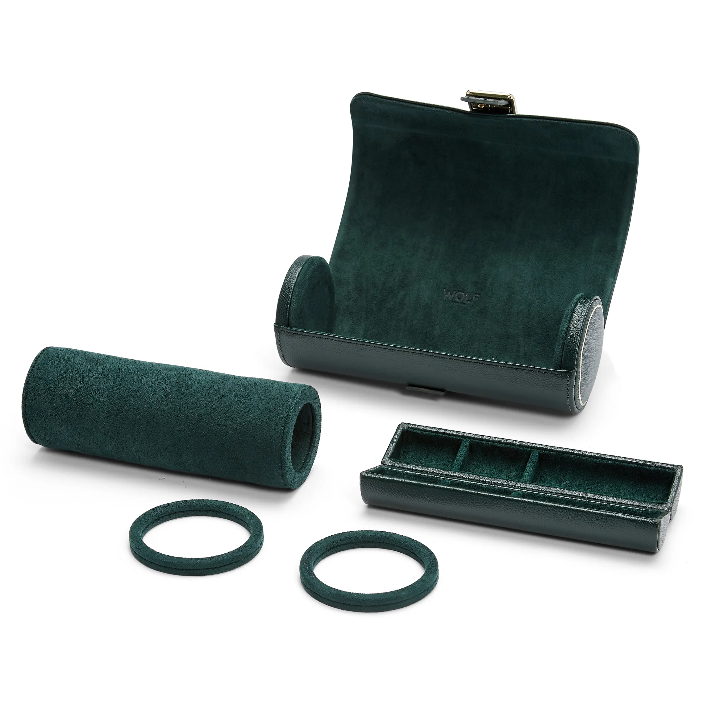 WOLF British Racing Triple Watch Roll in Green