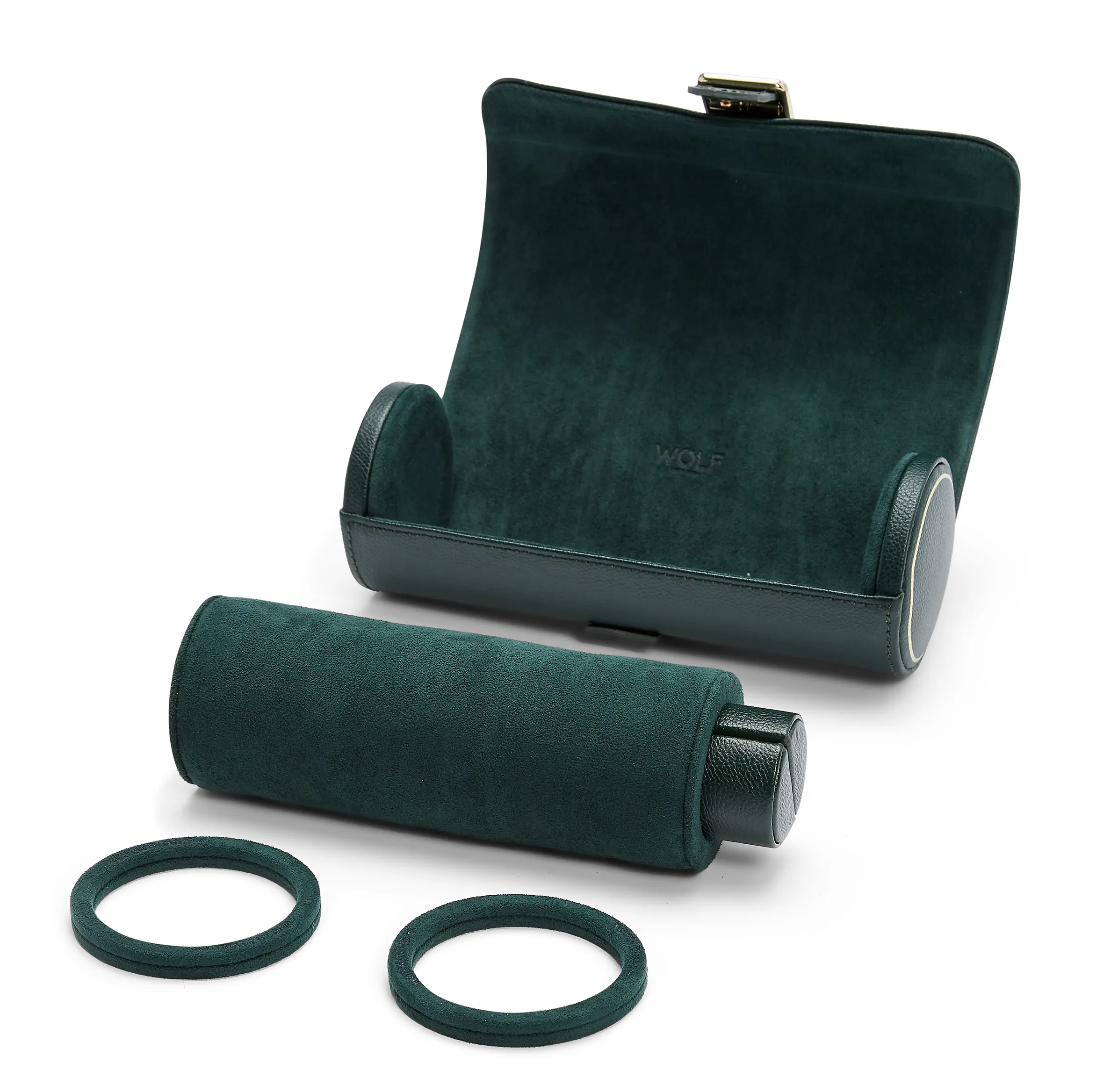 WOLF British Racing Triple Watch Roll in Green