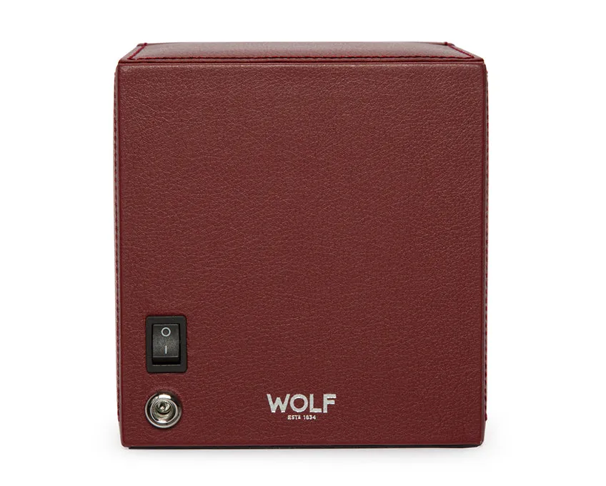 WOLF Single Cub Watch Winder with Cover - Bordeaux