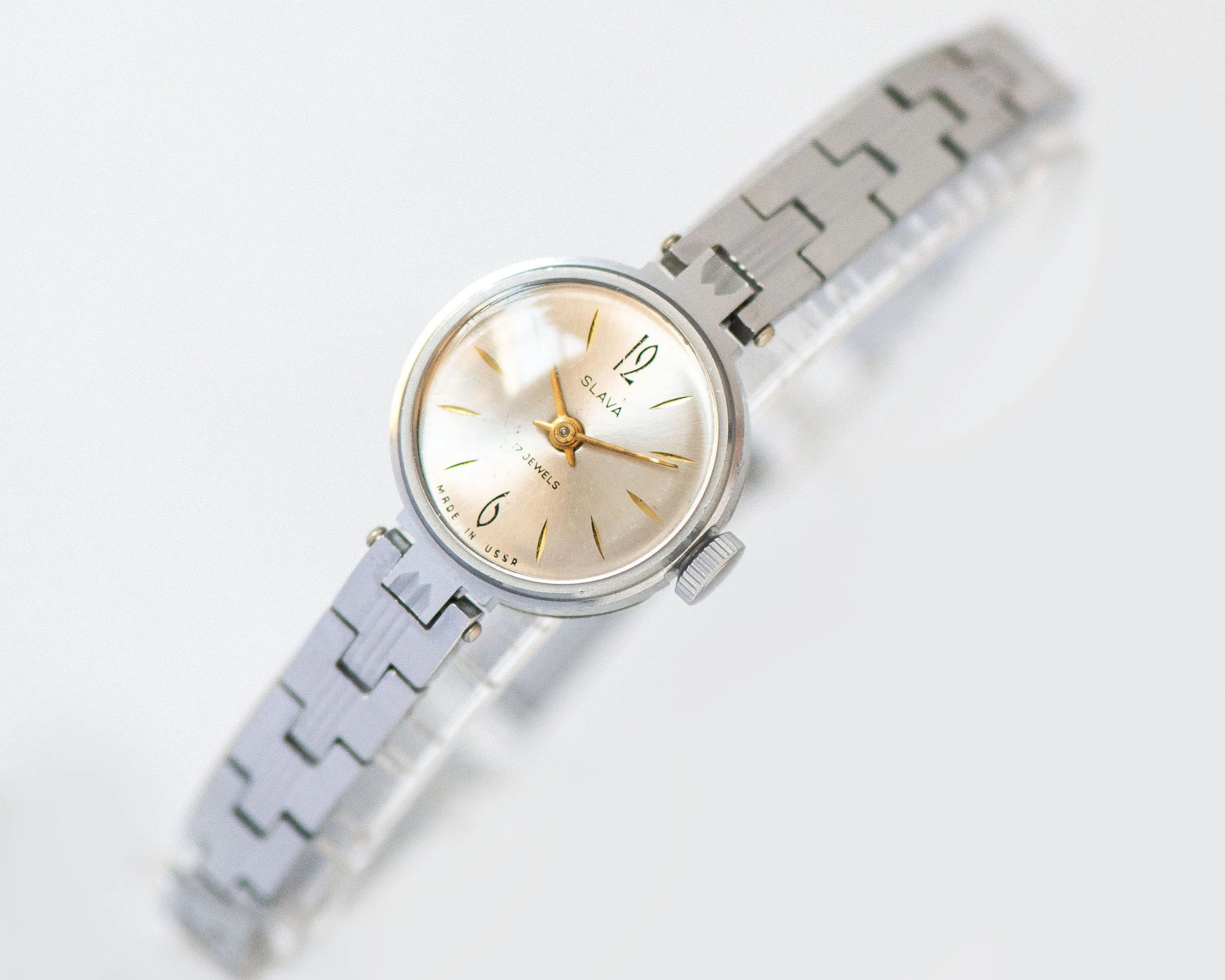 Women's cocktail watch bracelet Glory, lady wristwatch silver shade evening jewelry, classic lady watch retro, minimalist woman watch gift