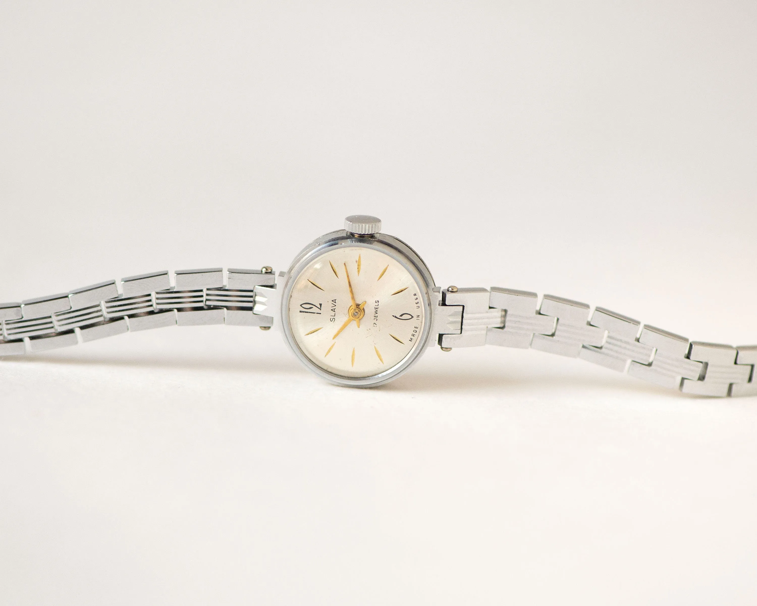 Women's cocktail watch bracelet Glory, lady wristwatch silver shade evening jewelry, classic lady watch retro, minimalist woman watch gift