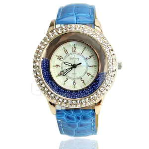 Women's Designer Crystal Venetian Quartz Watch - Blue