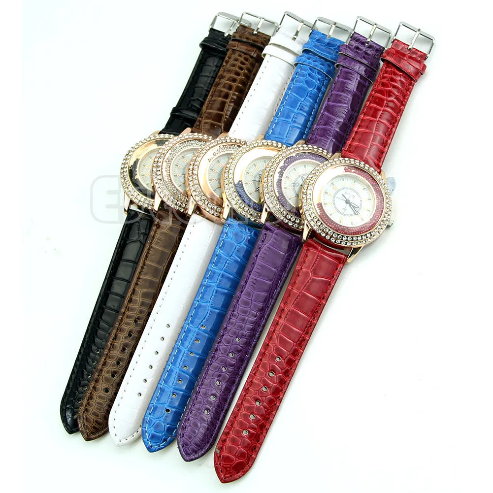 Women's Designer Crystal Venetian Quartz Watch - Blue