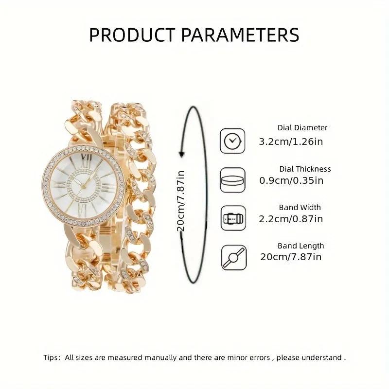 Women's Luxury Rhinestone Quartz Watch Hiphop Fashion Analog Wrap Bracelet Wrist Watch