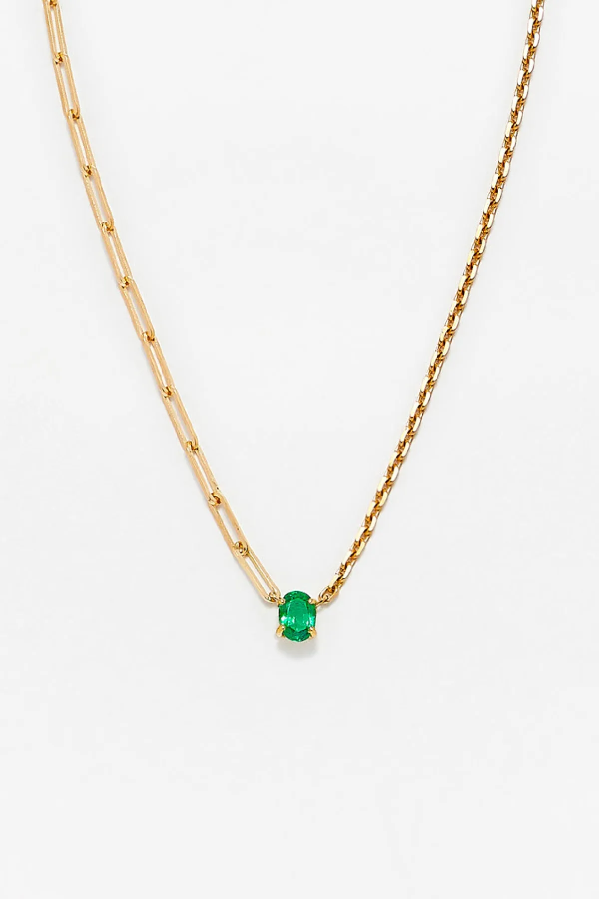 YVONNE LÉON | EMERALD SOLITAIRE NECKLACE